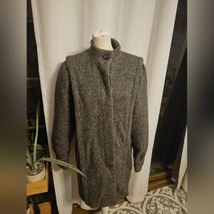 Vintage 70s Black and White Houndstooth Coat Medium Gallery